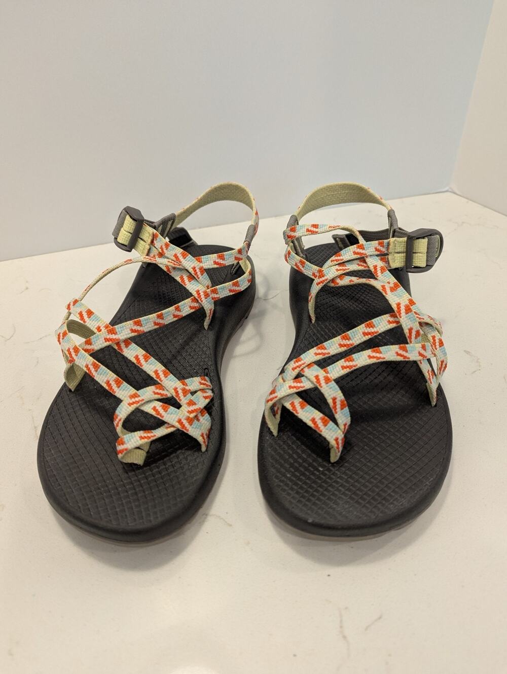 Chaco ZX/2 Sport Hiking Sandals Women 10 Classic Prism Yellow Water Shoes EUC